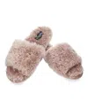 Memoi Women's Jacqueline Plush Slippers In Taupe