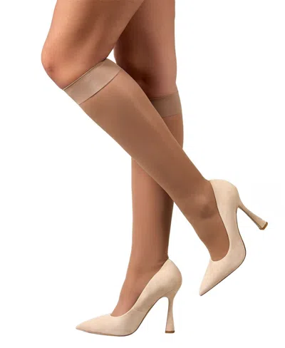 Memoi Women's Light Support Knee Highs In Brown