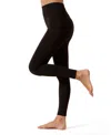 Memoi Women's Opaque Seamless Blackout Track Leggings In Black