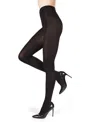 Memoi Flat Knit Sweater Tights In Black