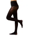 Memoi Women's Perfectly Opaque Seamless Top 60 Denier Tights In Black