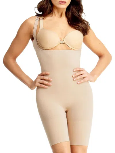 Memoi Women's Seamless Braless Smoothing Shaping Bodysuit In Nude