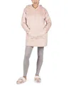 Memoi Women's Sherpa-lined Velour Hooded Lounger In Blush