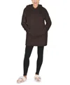 Memoi Women's Sherpa-lined Velour Hooded Lounger In Dark Brown