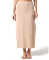 Memoi Bonded Maxi Slip Skirt In Nude