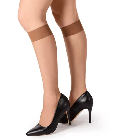 Memoi Women's Ultra Sheer 15-denier Knee-high In Tan
