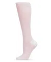 Memoi Women's Unisex Solid Nylon 15-20mmhg Graduated Compression Socks Uoy07412 In Pink