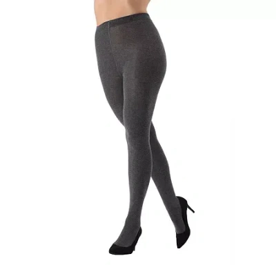 Memoi Womens Flat Knit Sweater 1 Pair Tights In Gray
