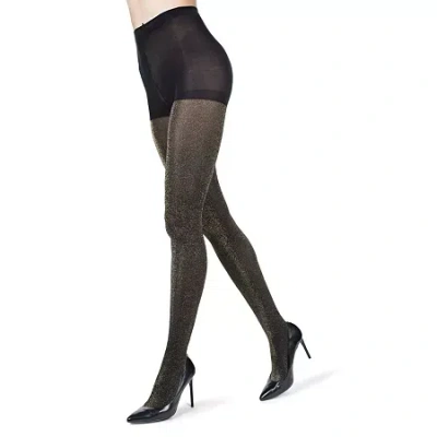 Memoi Womens Glitter Opaque Tights In Black