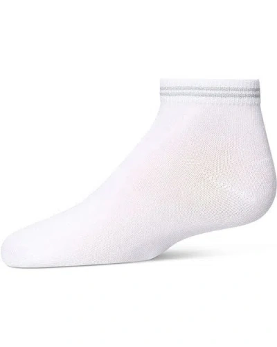Memoi Kids'  Zag Lurex Anklet Sock In White