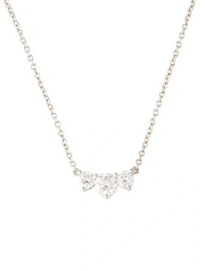Pre-owned Memoire 18k Diamond Pendant Necklace, 18" In Multi