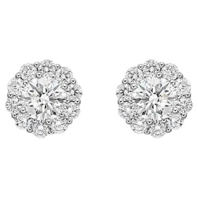 Pre-owned Memoire Blossom Collection Diamond Stud Earrings 0.22ctw 18k White Gold