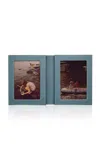 Memoire Mémoire - Boltons Leather Double Frame - Light Blue In Blue