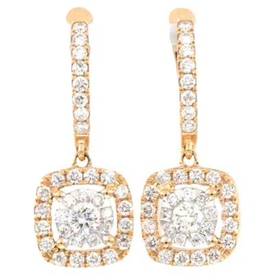 Pre-owned Memoire Diamond Bouquet Collection Drop Earring 18kt Rose Gold In Red
