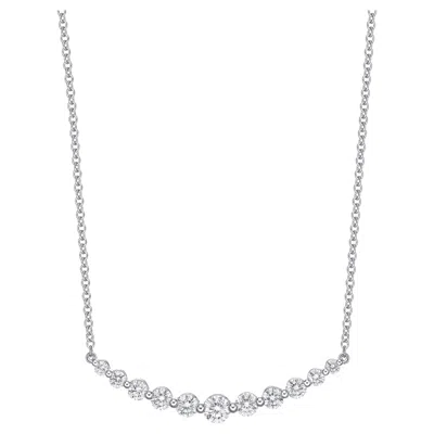 Pre-owned Memoire Diamond Classic Smile Necklace 1ct. Tw. Set In 18k White Gold