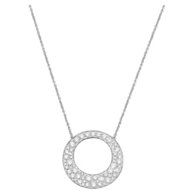 Pre-owned Memoire Eternal Star Fashion Pendant Necklace 18k White Gold 1.00ctw