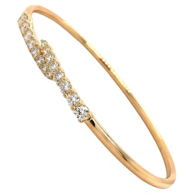 Pre-owned Memoire Identity Collection Flexi Diamond 1.12 Carat. Bangle18k Yellow Gold