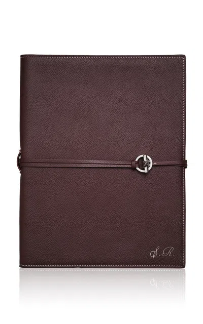 Memoire Mémoire - Personalized Devon Leather Notebook; Classic - Burgundy In Brown