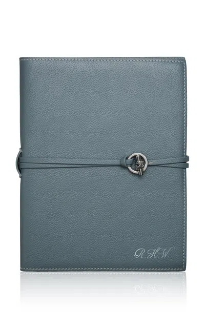 Memoire Mémoire - Personalized Devon Leather Notebook; Classic - Light Blue