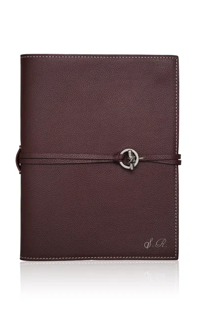 Memoire Mémoire - Personalized Devon Leather Notebook; Grand - Burgundy In Brown