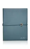 Memoire Mémoire - Personalized Devon Leather Notebook; Grand - Light Blue In Light Blue