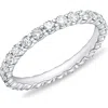 Memoire Mémoire Petite Prong Diamond Eternity Band In Silver