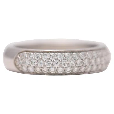 Pre-owned Memoire Platinum Diamond Pave Wedding Band 1ctw Round Brilliant In Multi