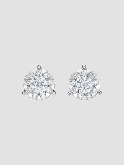 Memoire Women's Bouquet 18k White Gold & 0.69-0.77 Tcw Diamond Cluster Stud Earrings In Silver