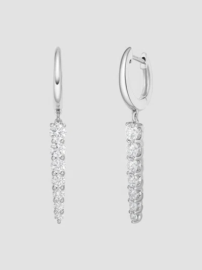 Memoire Women's Identity 18k White Gold & 0.94-1.05 Tcw Diamond Linear Drop Earrings