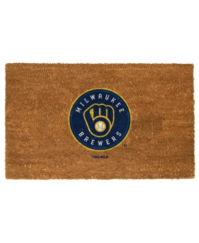 Memory Company Milwaukee Brewers Logo 20'' X 30'' Coir Doormat In Brown