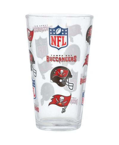Memory Company Tampa Bay Buccaneers 16 oz Allover Print Pint Glass In Clear