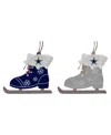 Memory Company The  Dallas Cowboys Two-pack Ice Skate Ornament Set In Blue,gray