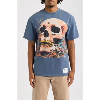 Memory Lane Bloom Relic Oversize Cotton Graphic T-shirt In Blue