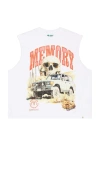 Memory Lane Desert Scene Sleeveless Crop Tee In White