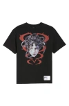 Memory Lane Medusa Cries Oversize Crystal Embellished Graphic T-shirt In Black