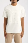 Memory Lane Monogram Embossed Cotton Graphic T-shirt In White