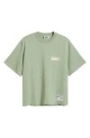 Memory Lane Oversize Maison Crop Graphic T-shirt In Green