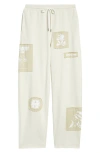 Memory Lane Patch Flyer Drawstring Sweatpants In White