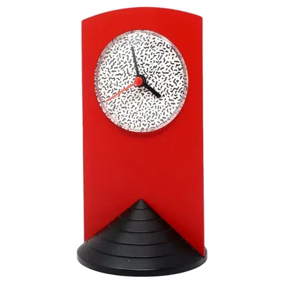 Pre-owned Memphis Milano 1980s Memphis Style Red Triangle Base Desk Clock