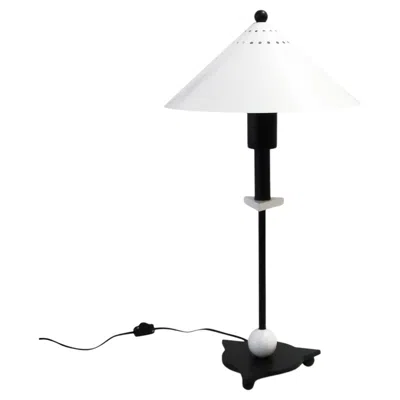 Pre-owned Memphis Milano 1980s Postmodern Black And White Table Lamp