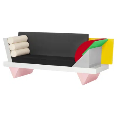 Pre-owned Memphis Milano "big Sur" Postmodern Luxury Sofa In Fabric By Peter Shire In Brown