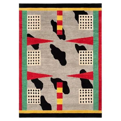 Pre-owned Memphis Milano "california" Luxury Postmodern Rug Carpet By Nathalie Du Pasquier In Beige