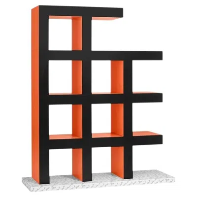 Pre-owned Memphis Milano "castilian" Postmodern Bookshelf By Aldo Cibic In Brown