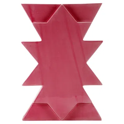 Pre-owned Memphis Milano Ceramic Vase Memphis, “ilios” By Luciano Florio Paccagnella, Milan, 1990's. In Pink