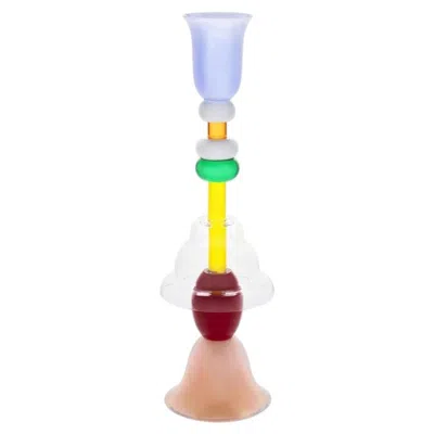 Pre-owned Memphis Milano Ettore Sottsass "astidamia" Italian Murano Glass Vase For  In Beige