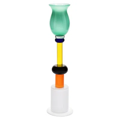 Pre-owned Memphis Milano Ettore Sottsass "astimelusa" Italian Murano Glass Vase For  In Green