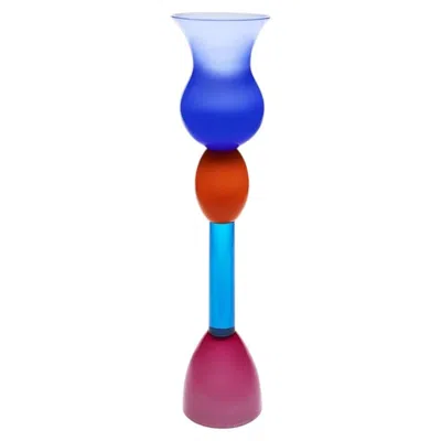 Pre-owned Memphis Milano Ettore Sottsass "erinna" Postmodern Murano Glass Vase For  In Pink