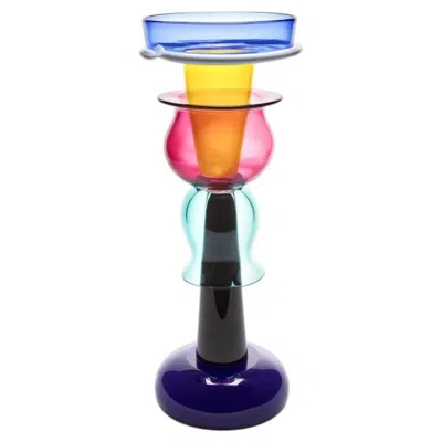Pre-owned Memphis Milano Ettore Sottsass "imera" Luxury Italian Murano Glass Vase For  In Beige
