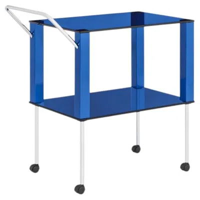 Pre-owned Memphis Milano Ettore Sottsass "manhattan" Service Trolley / Serving Cart For  In Blue