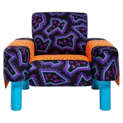 Pre-owned Memphis Milano George J. Sowden "oberoj" Italian Armchair In Fabric For  In Purple